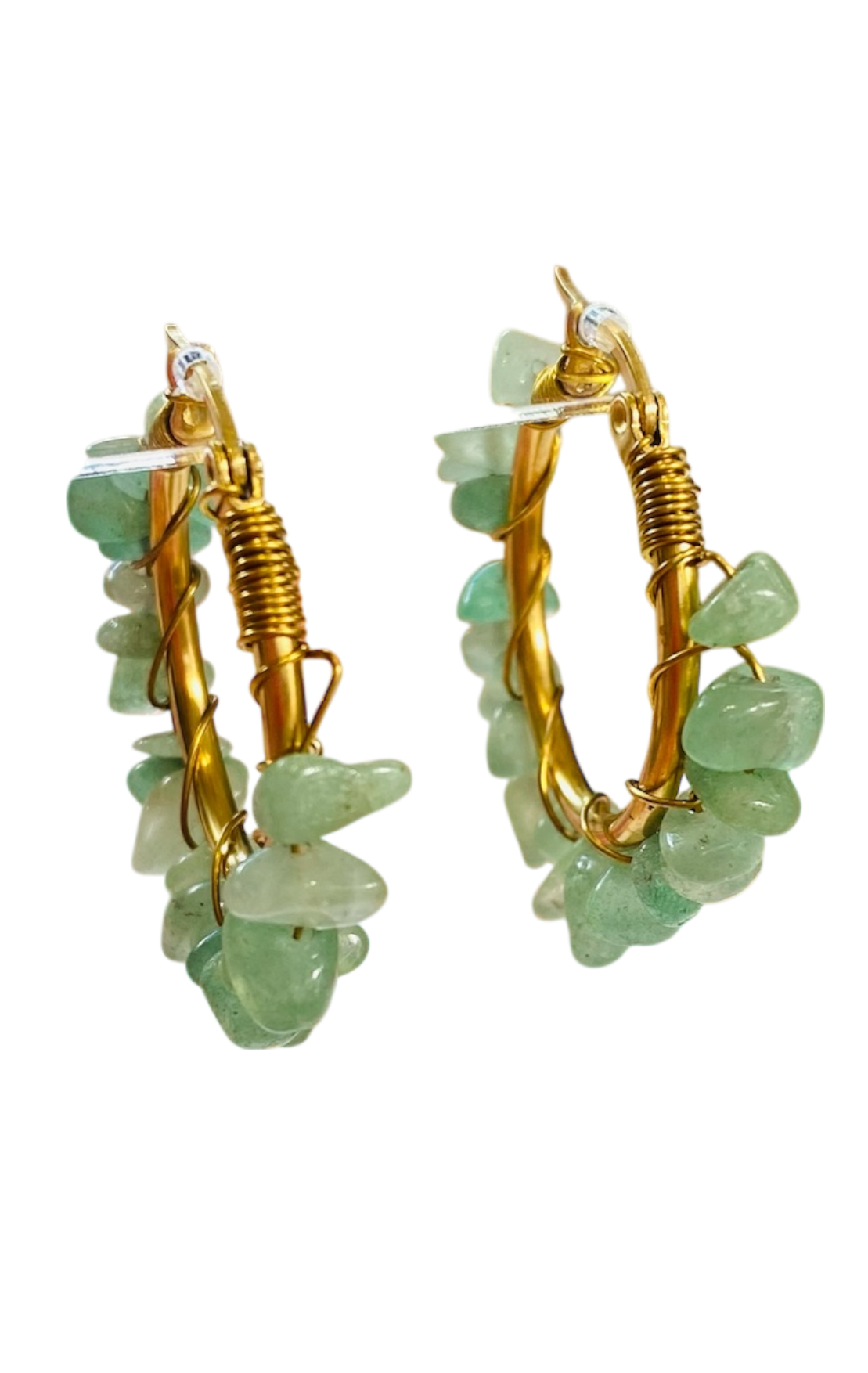 Amazonite Stone Earrings 18k Gold Plated