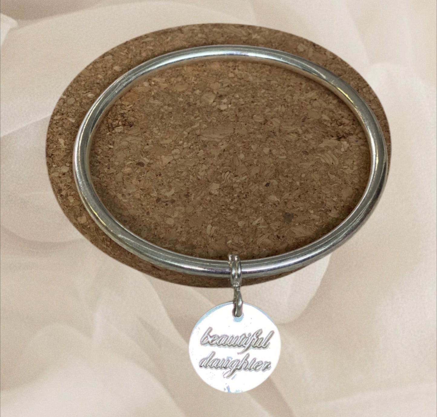 Sterling Silver Charm Bangle Beautiful Daughter
