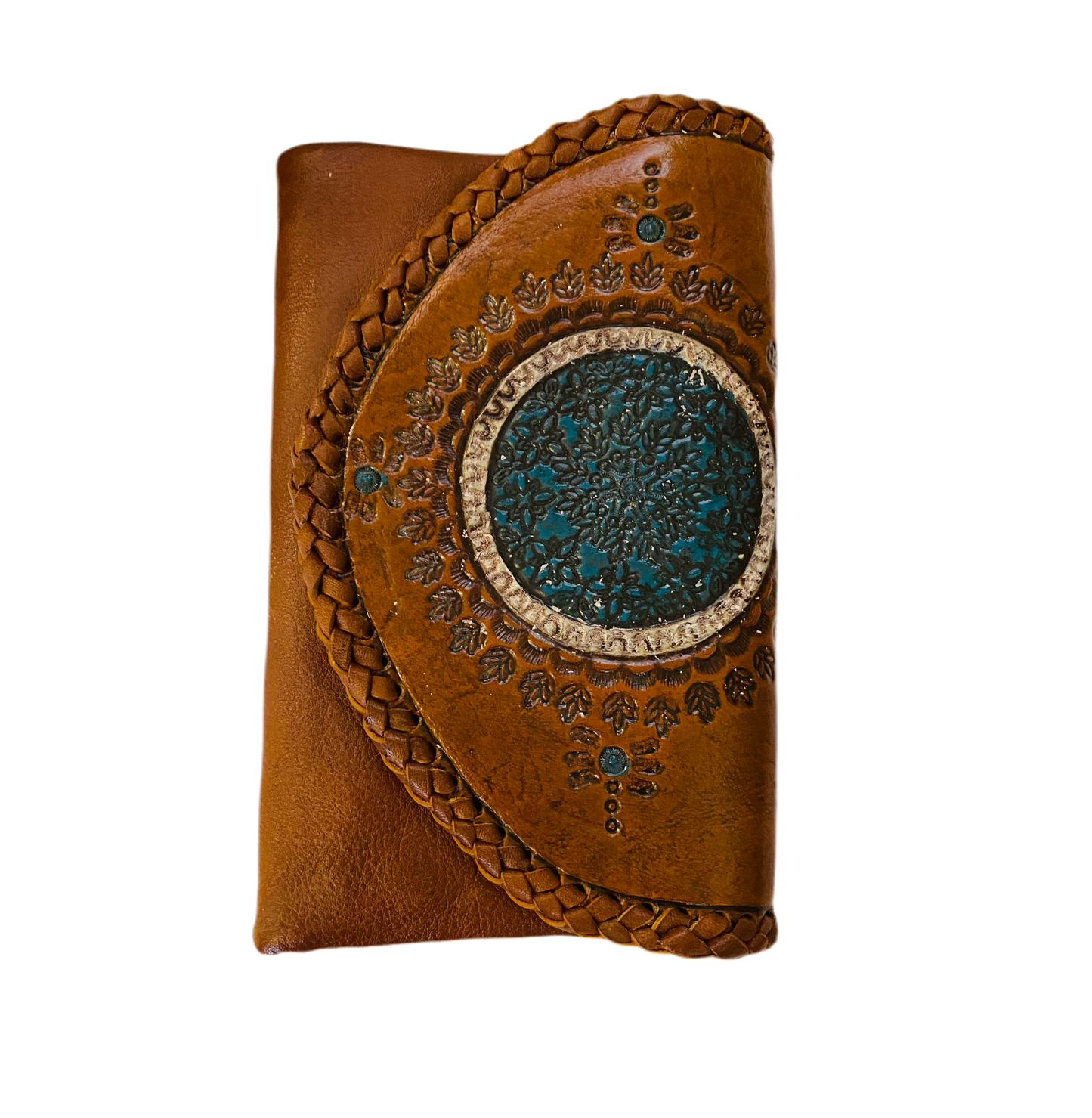 Indigo Leather Double Clip Wallet