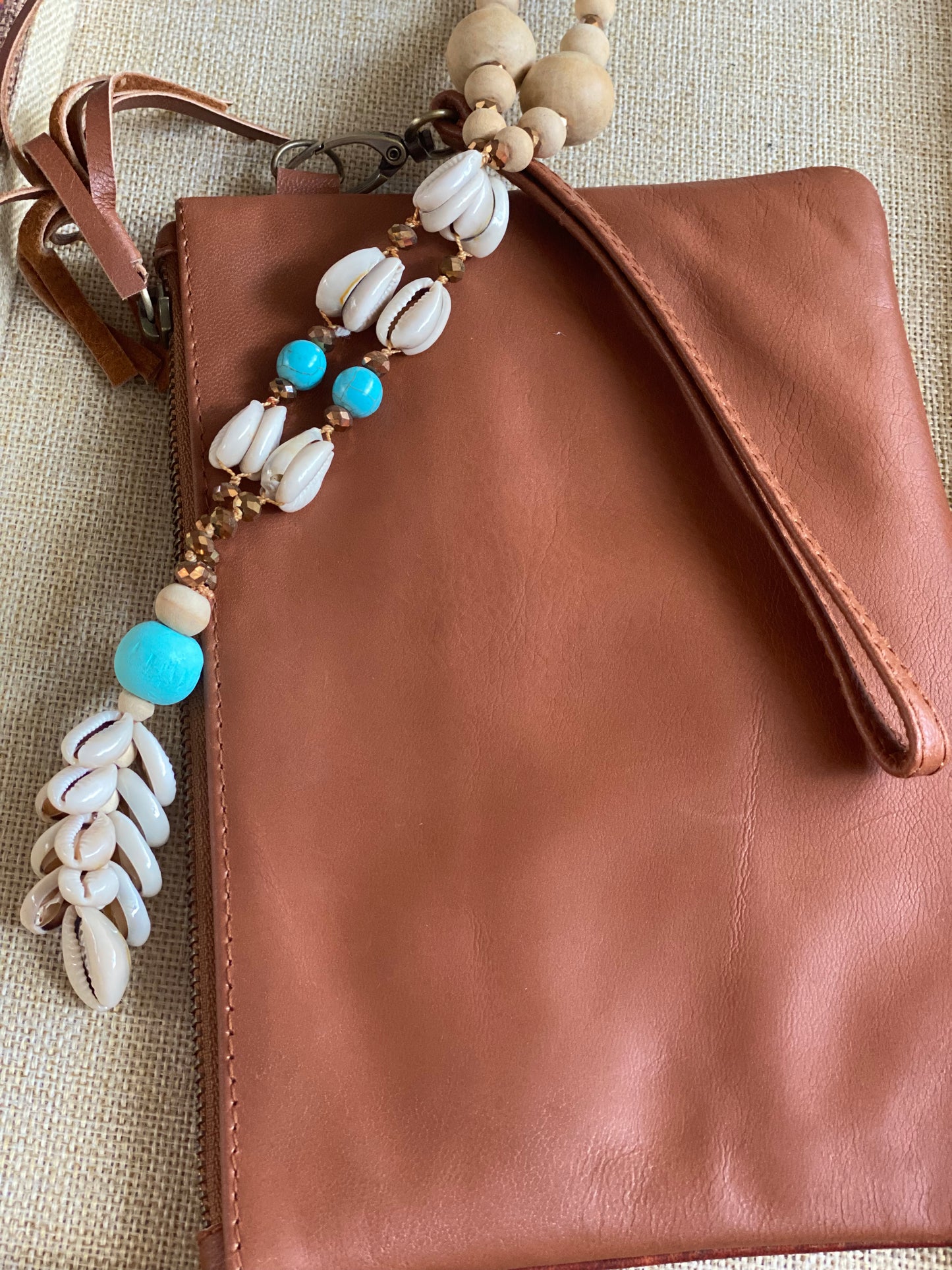 Mandala Leather Clutch with Strap