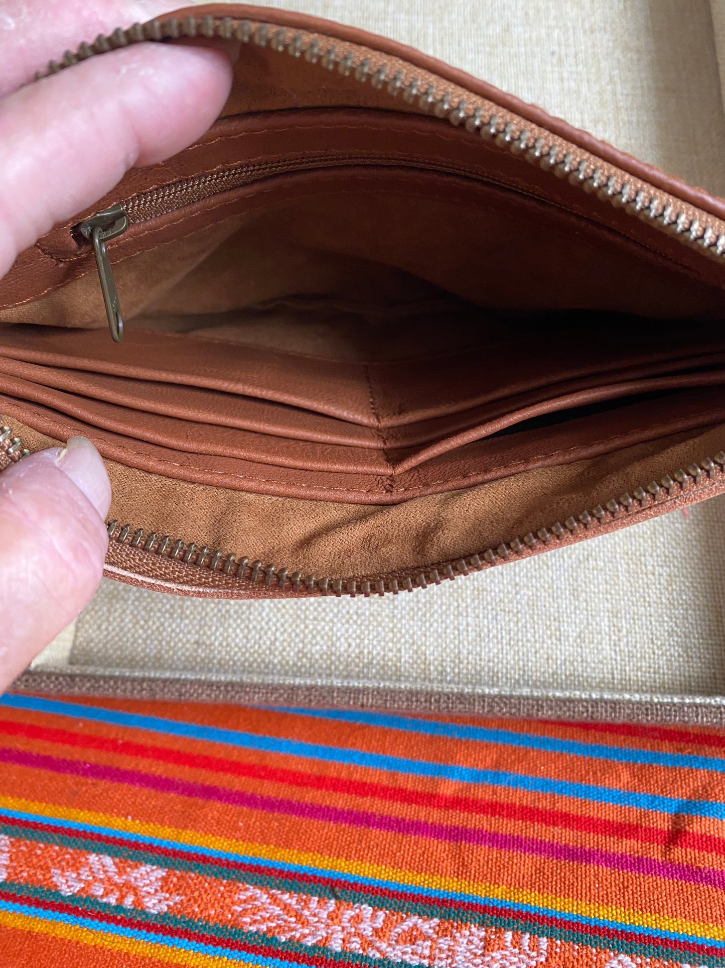 Mandala Leather Clutch with Strap