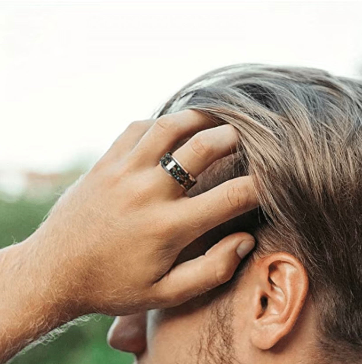 Titanium Ring Starry Skies