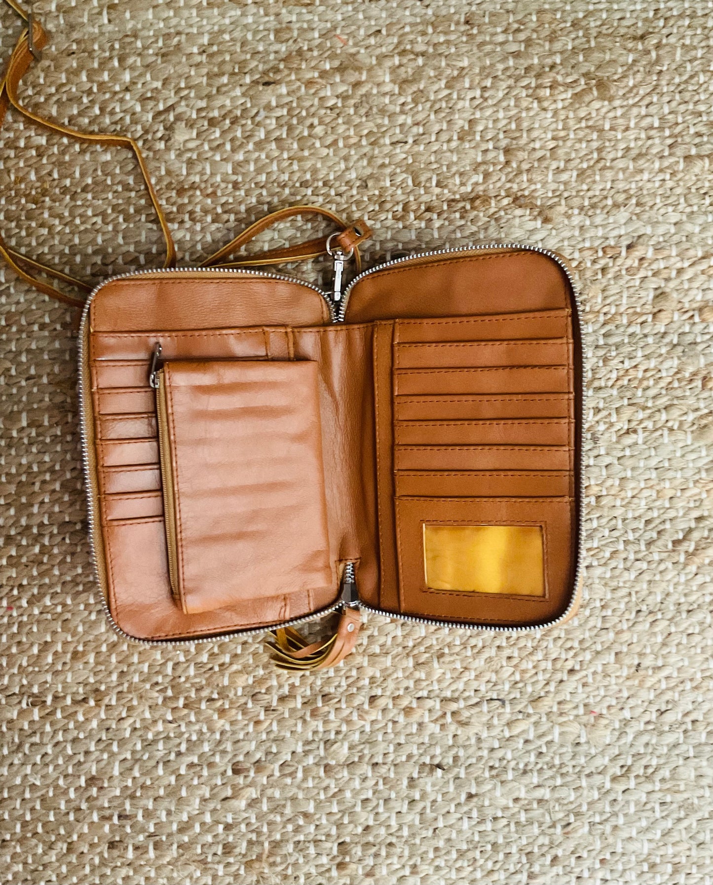 Lotus Phone Wallet Pouch Bag With Turquoise Stone