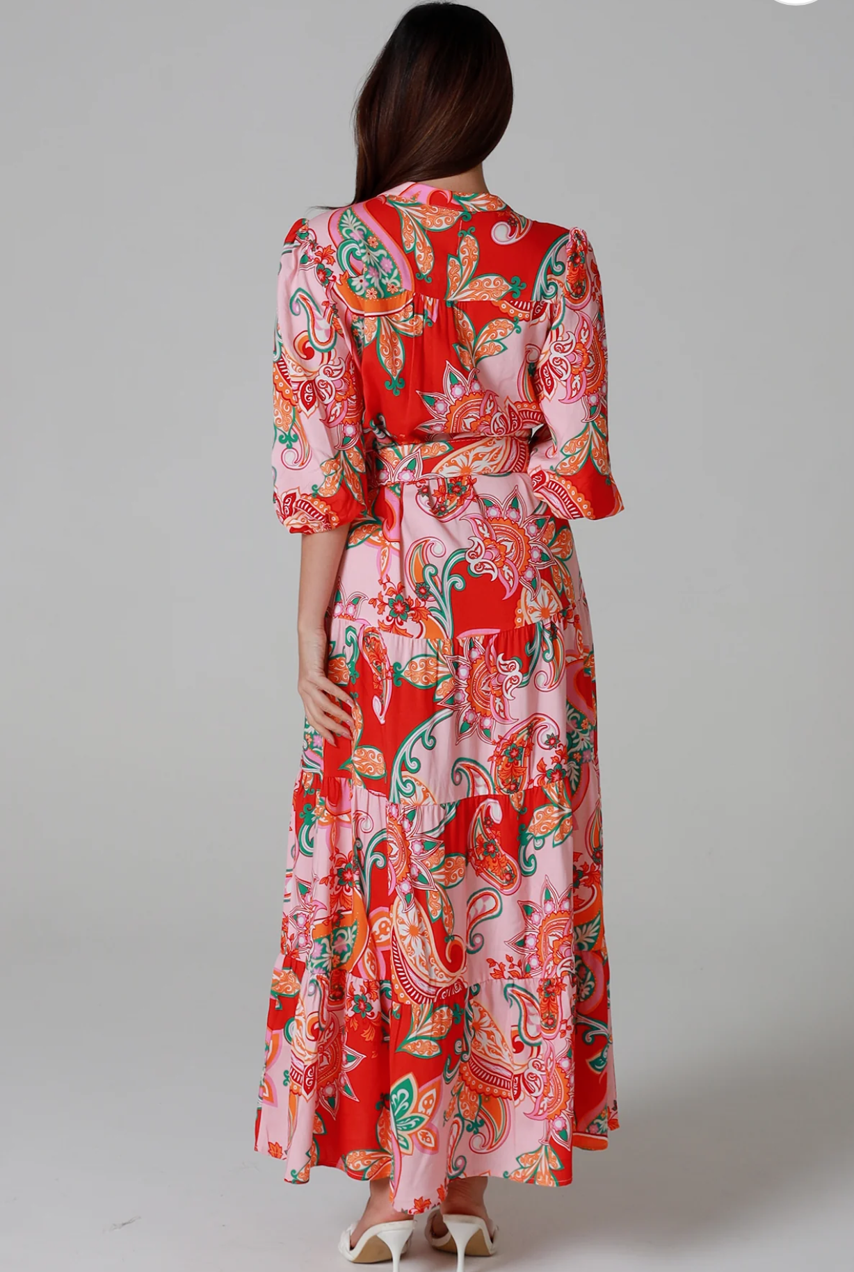 Floral Print Button-Down Maxi Dress