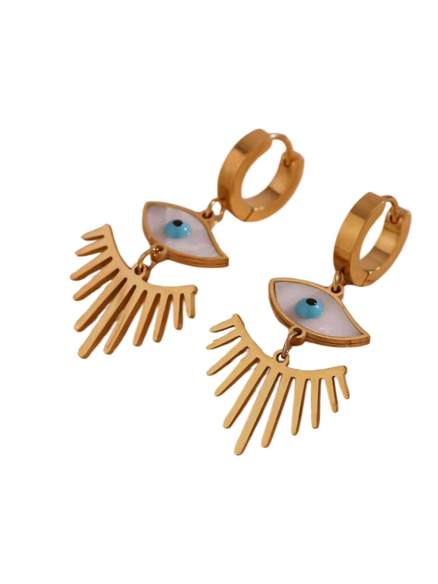 Evil Eye Earrings 18k Gold Plated