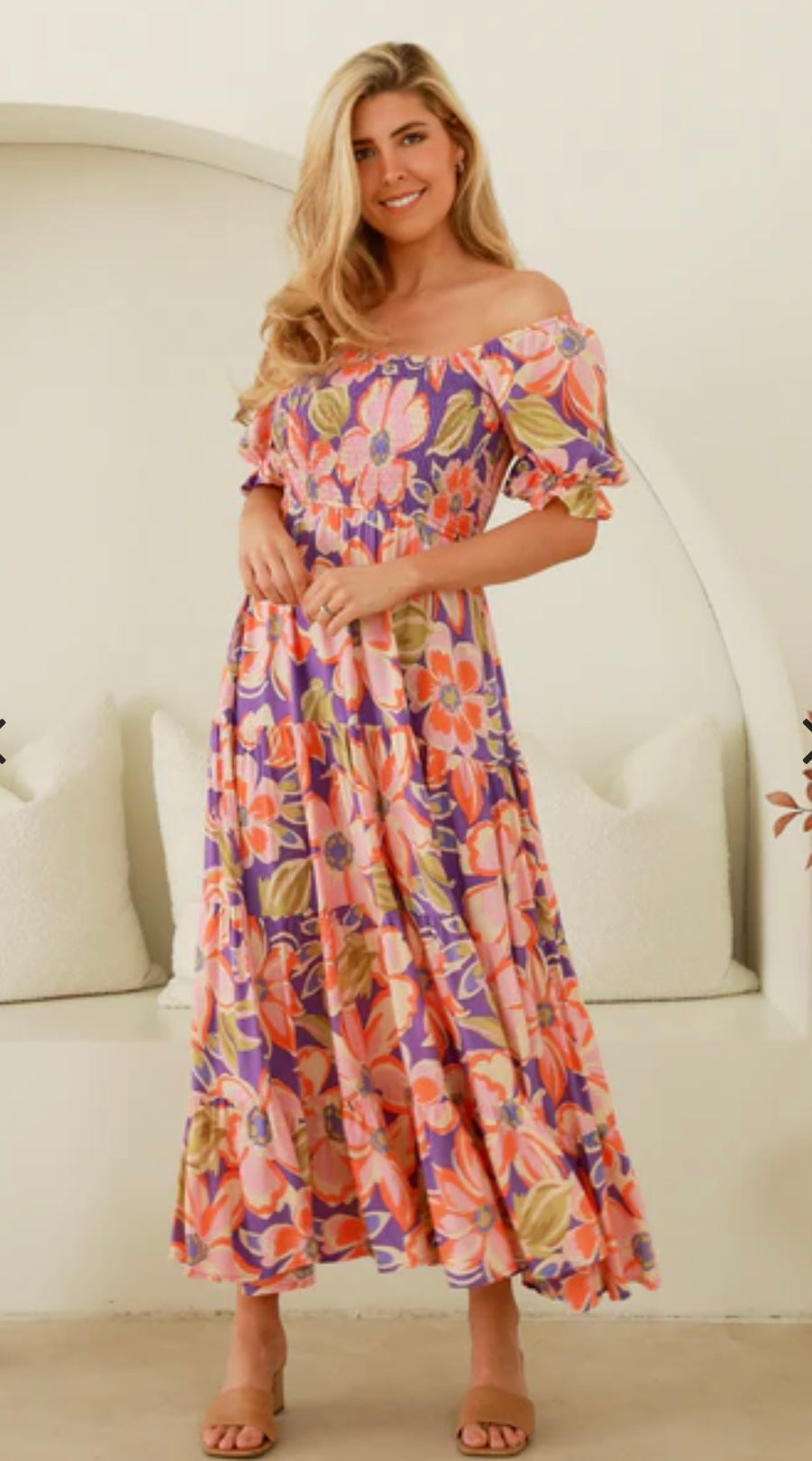 Nora Print Flounce Maxi Dress