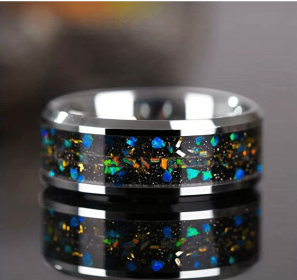 Titanium Ring Starry Skies