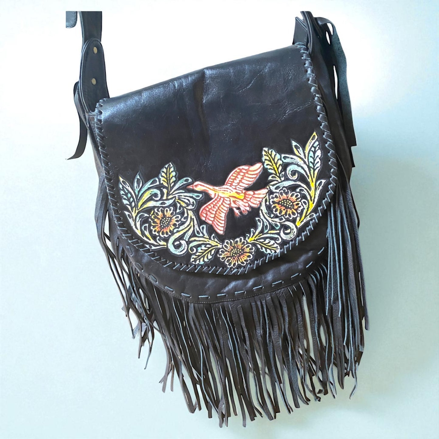Bohemian Leather
Crossbody Bag - Handmade & Hand-Painted