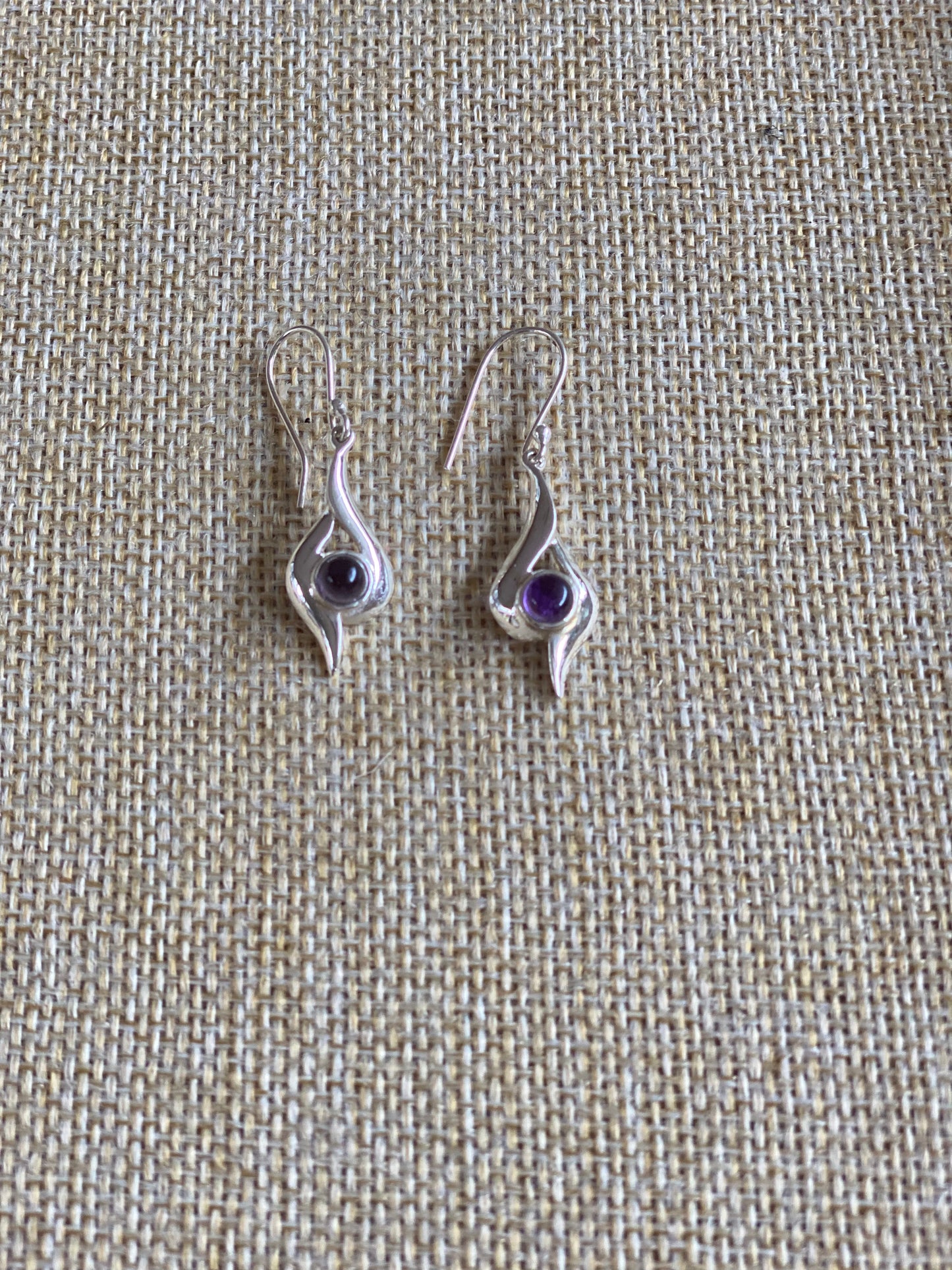 Amethyst Petite Droplet Earrings Sterling Silver
