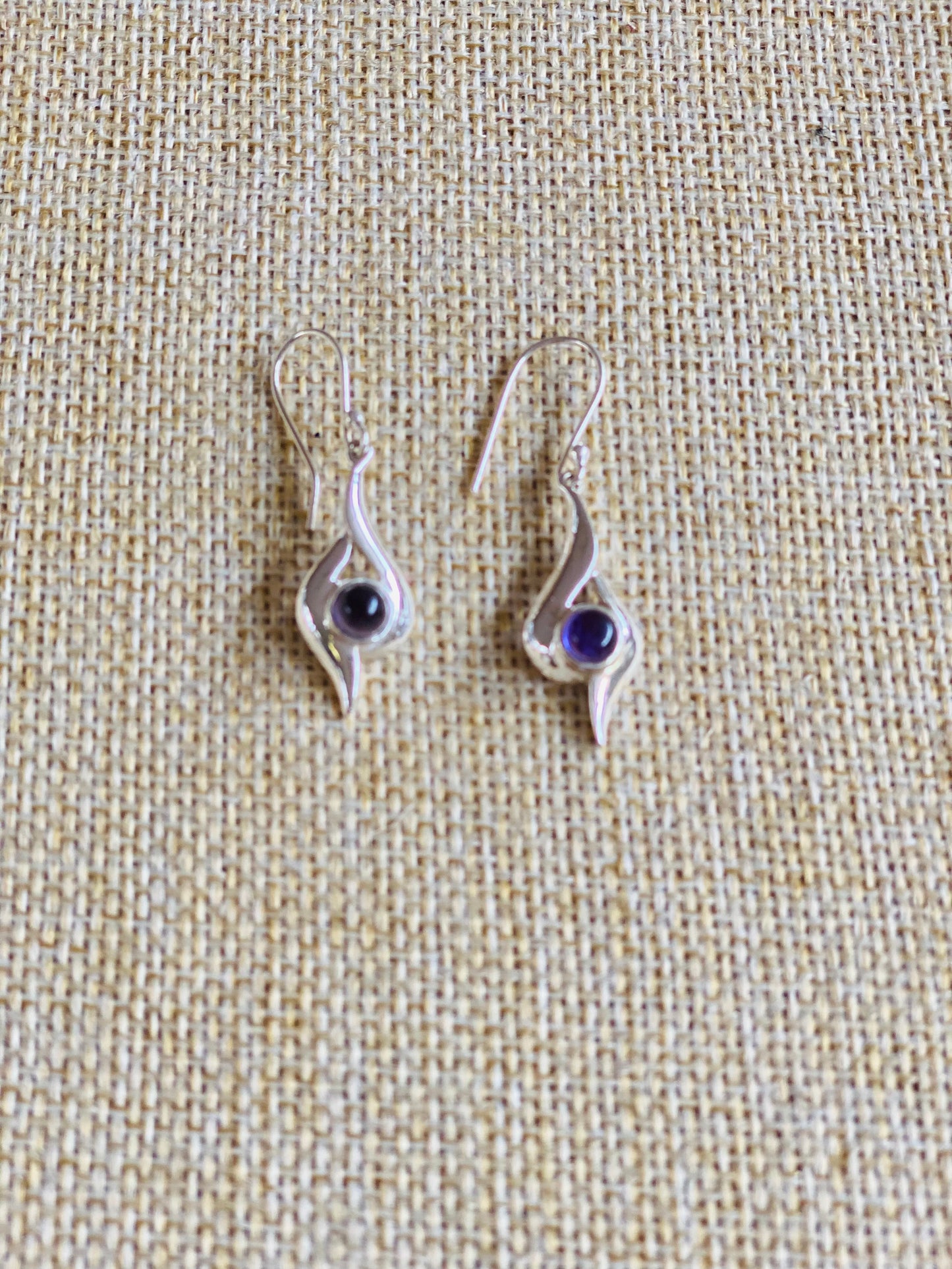 Amethyst Petite Droplet Earrings Sterling Silver