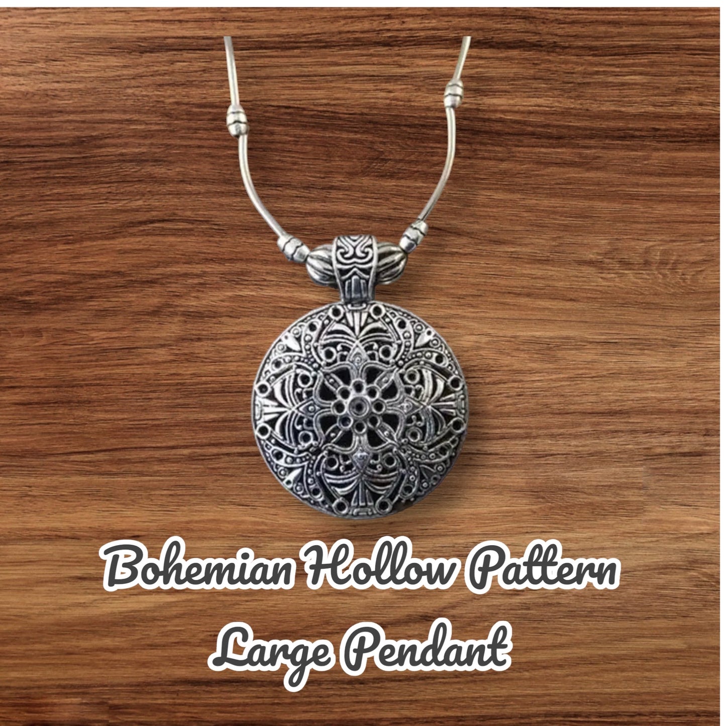 Pendant Necklace Hollow Medallion Design