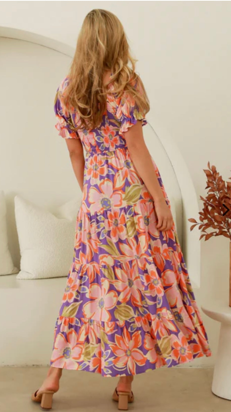 Nora Print Flounce Maxi Dress