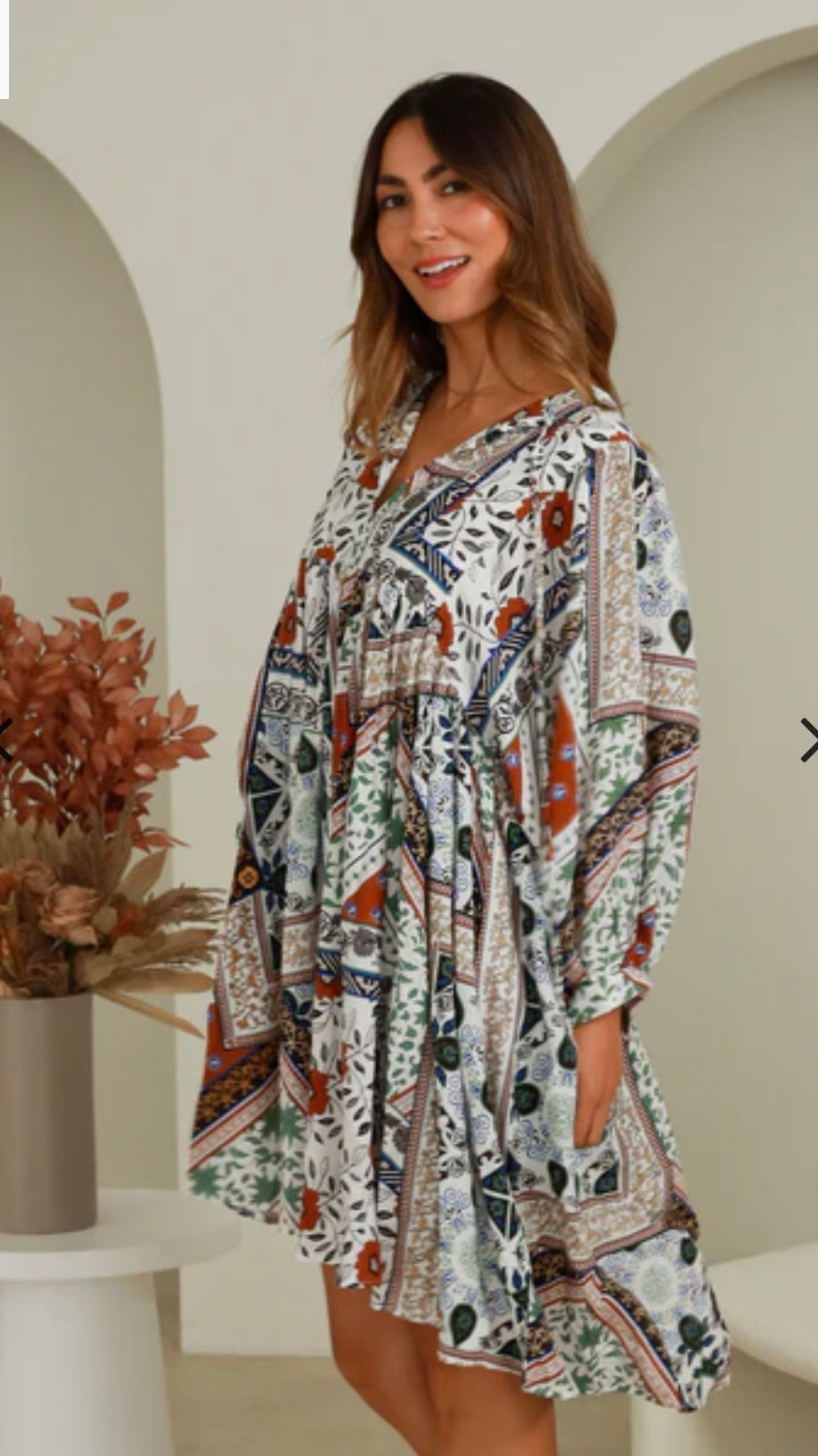 Sienna Short Dress Adjustable Sleeves