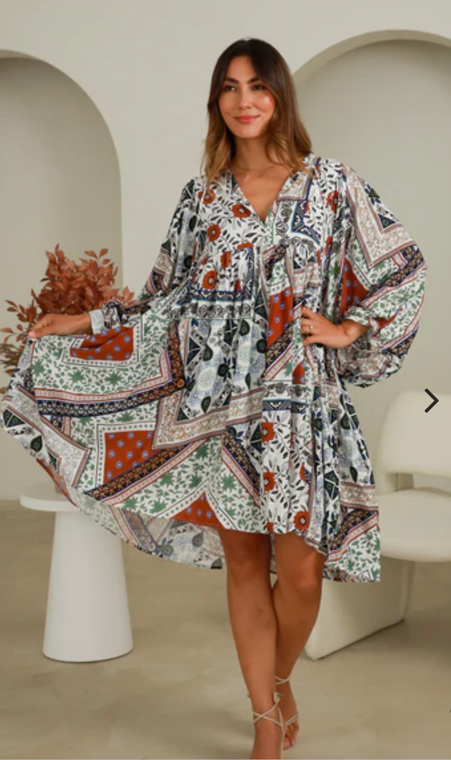 Sienna Short Dress Adjustable Sleeves