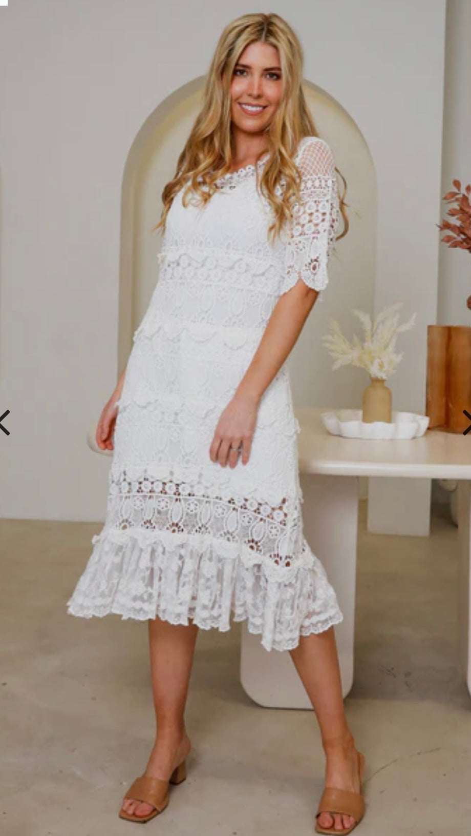 Lace Dress White Elegant Style Wedding-Occasion