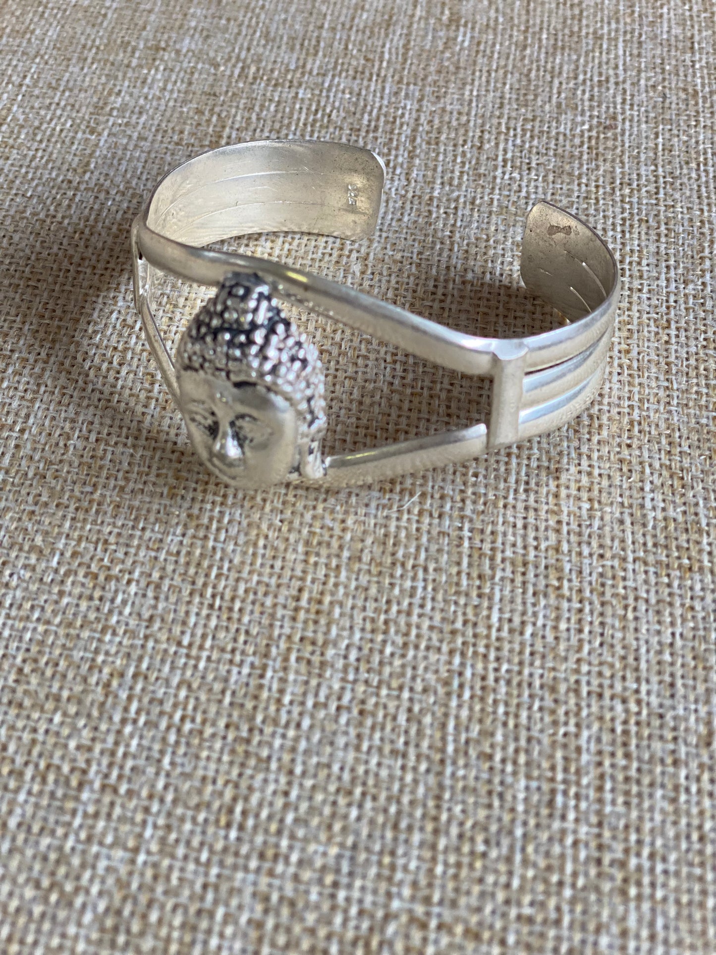 Cuff Bangle Buddha Sterling Silver