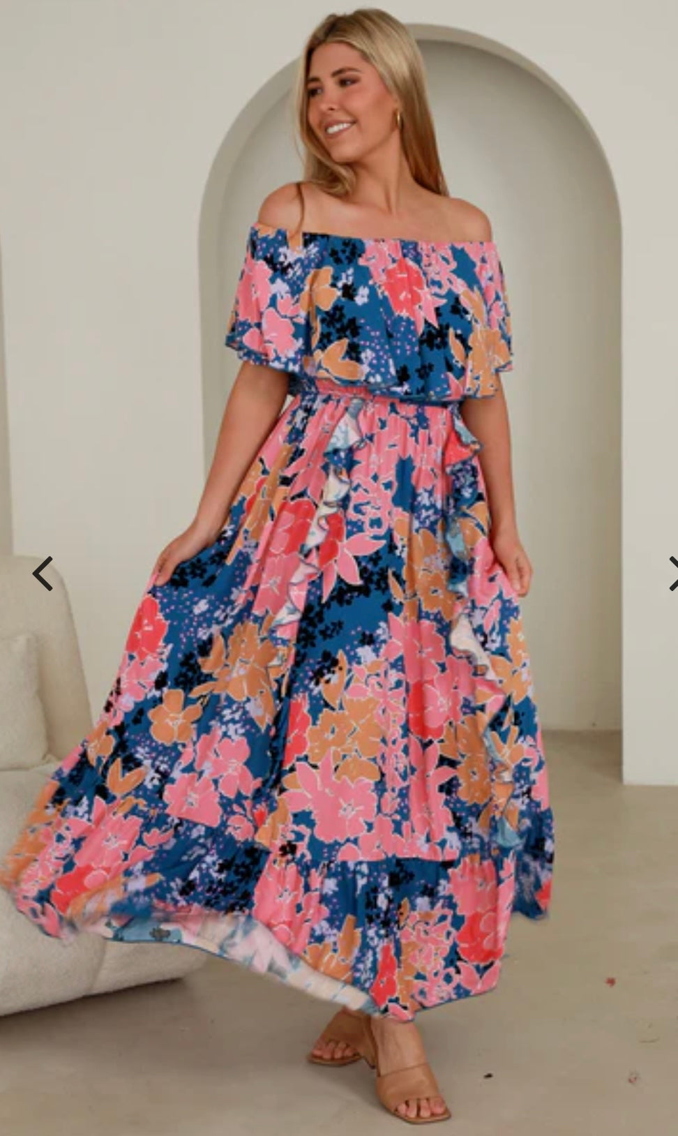 Off the Shoulder Maxi Dress Greta