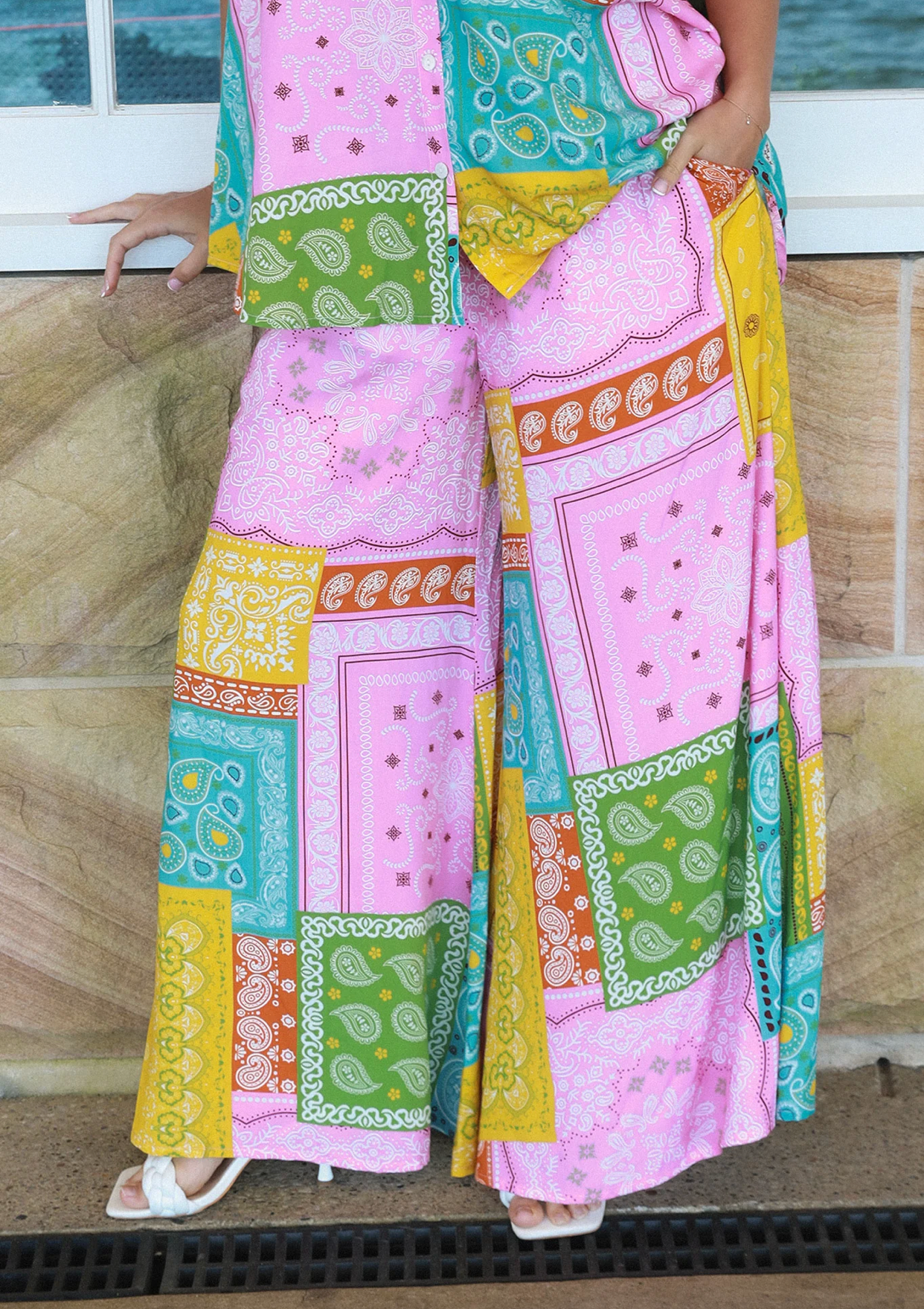 Sarah Flared Pants- Exclusive Print