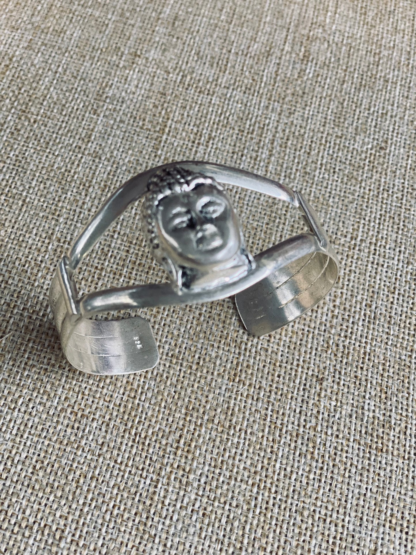 Cuff Bangle Buddha Sterling Silver