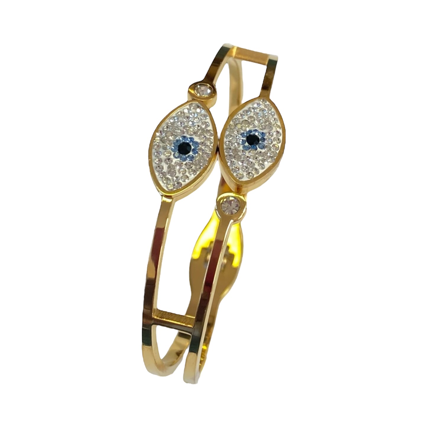 Evil Eye Bangle Zirconia Stones
18k Gold Plated