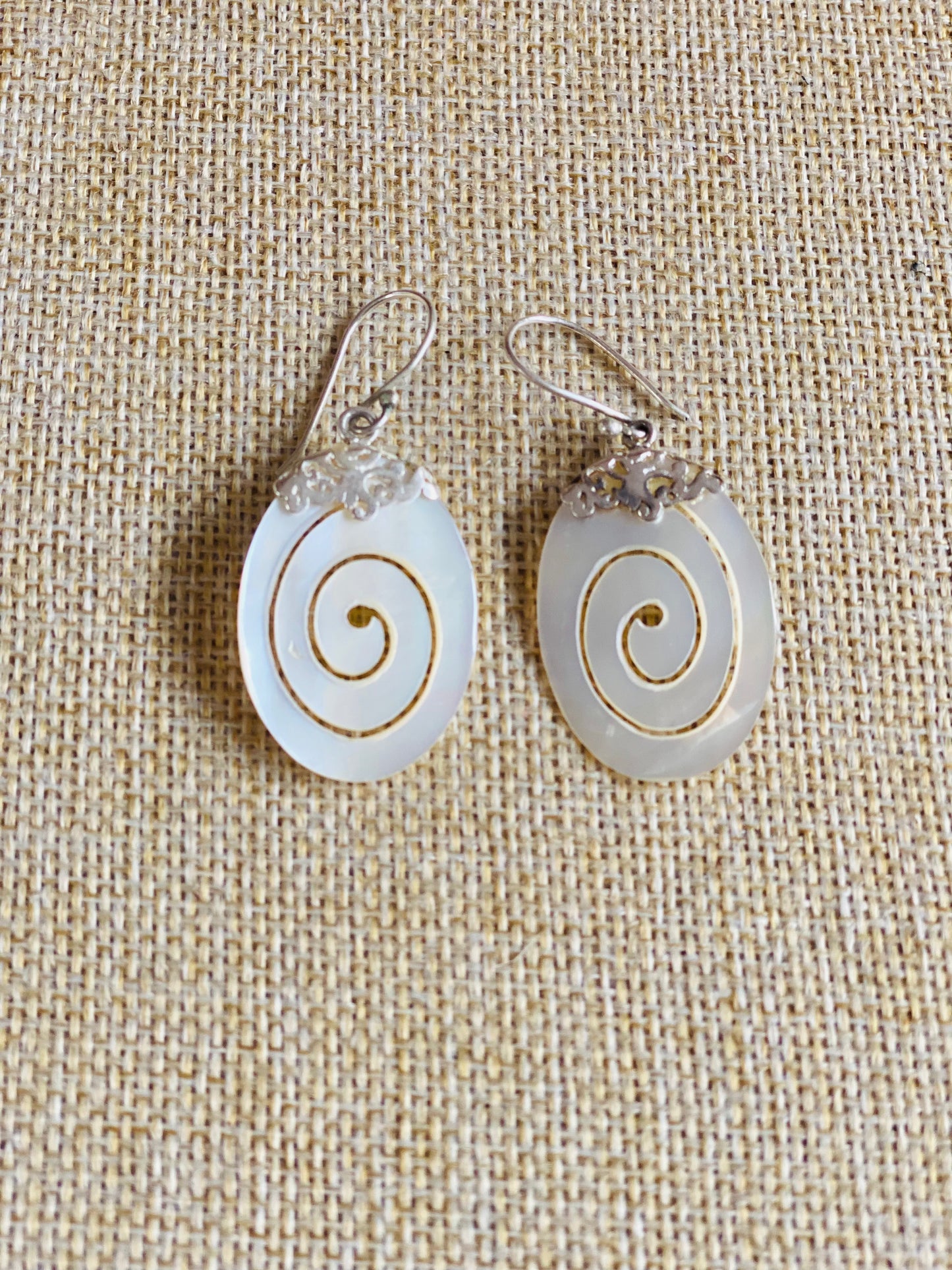 Shell Filagree Earrings Sterling Silver