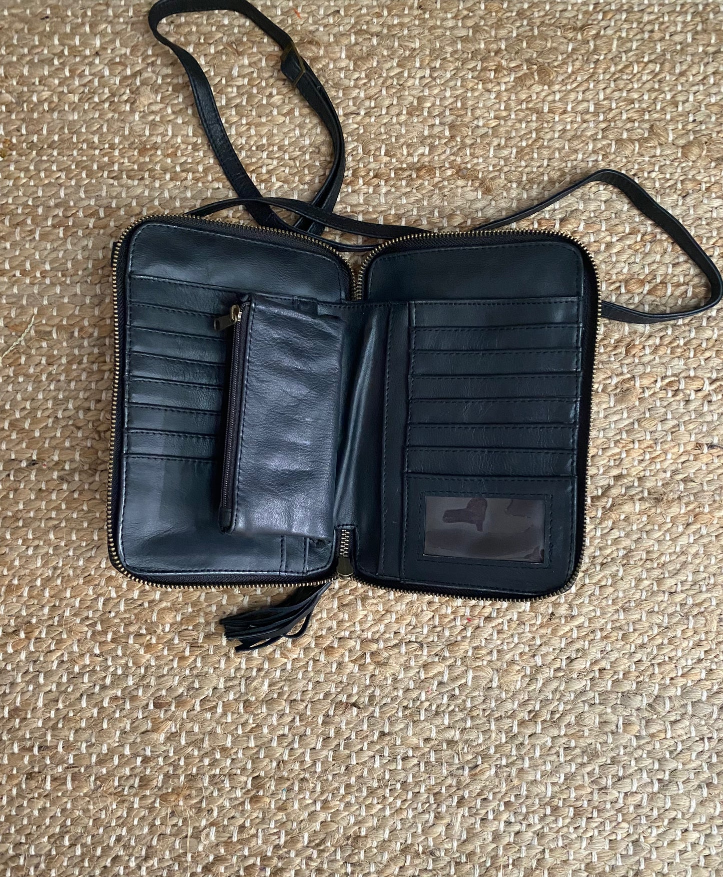 Mandala Rustic Phone Pouch Wallet Travel Bag Black