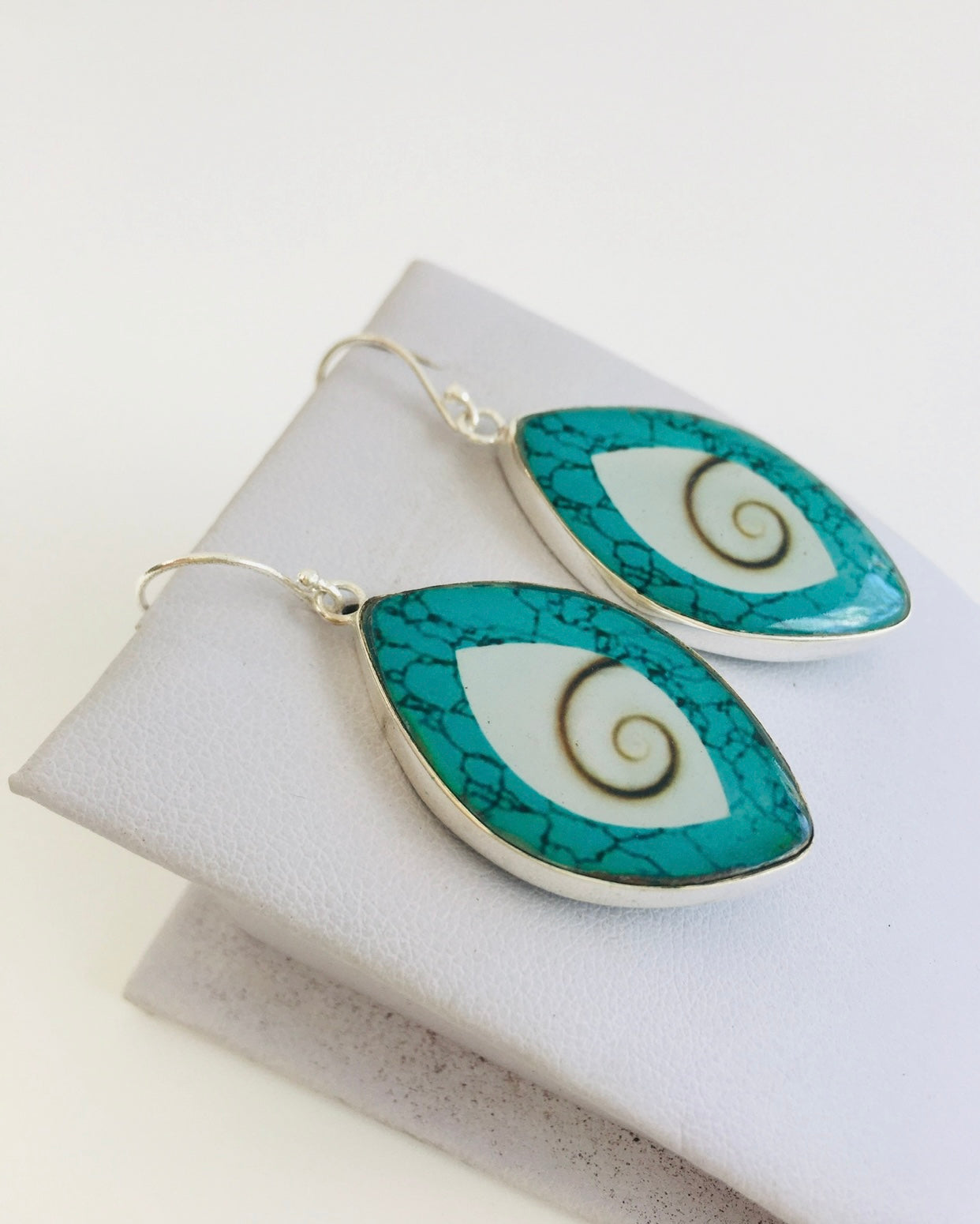 Filigree Design Earrings Sterling Silver Turquoise