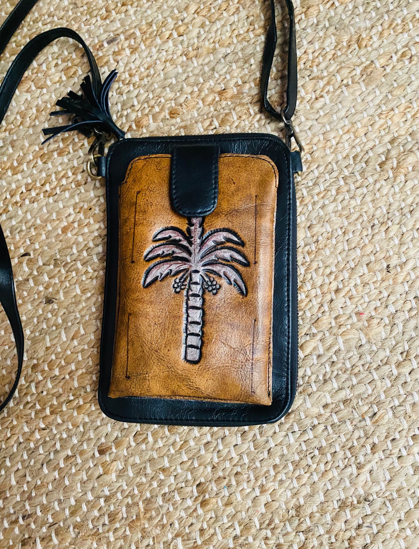 Ohana Palms Travel Wallet Phone Pouch Bag Black