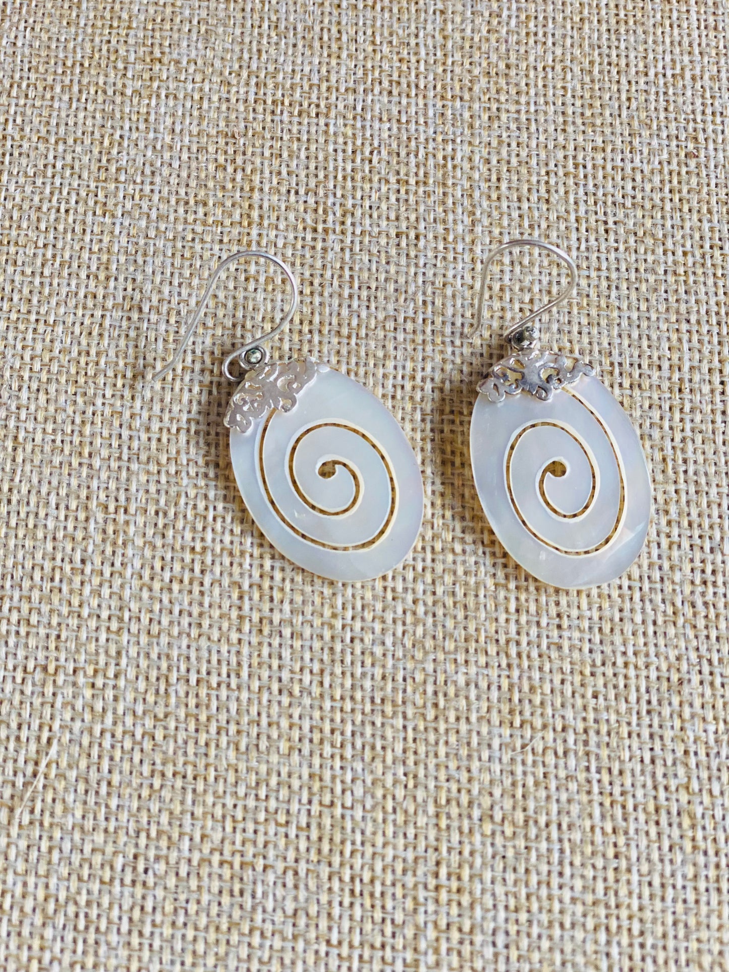 Shell Filagree Earrings Sterling Silver