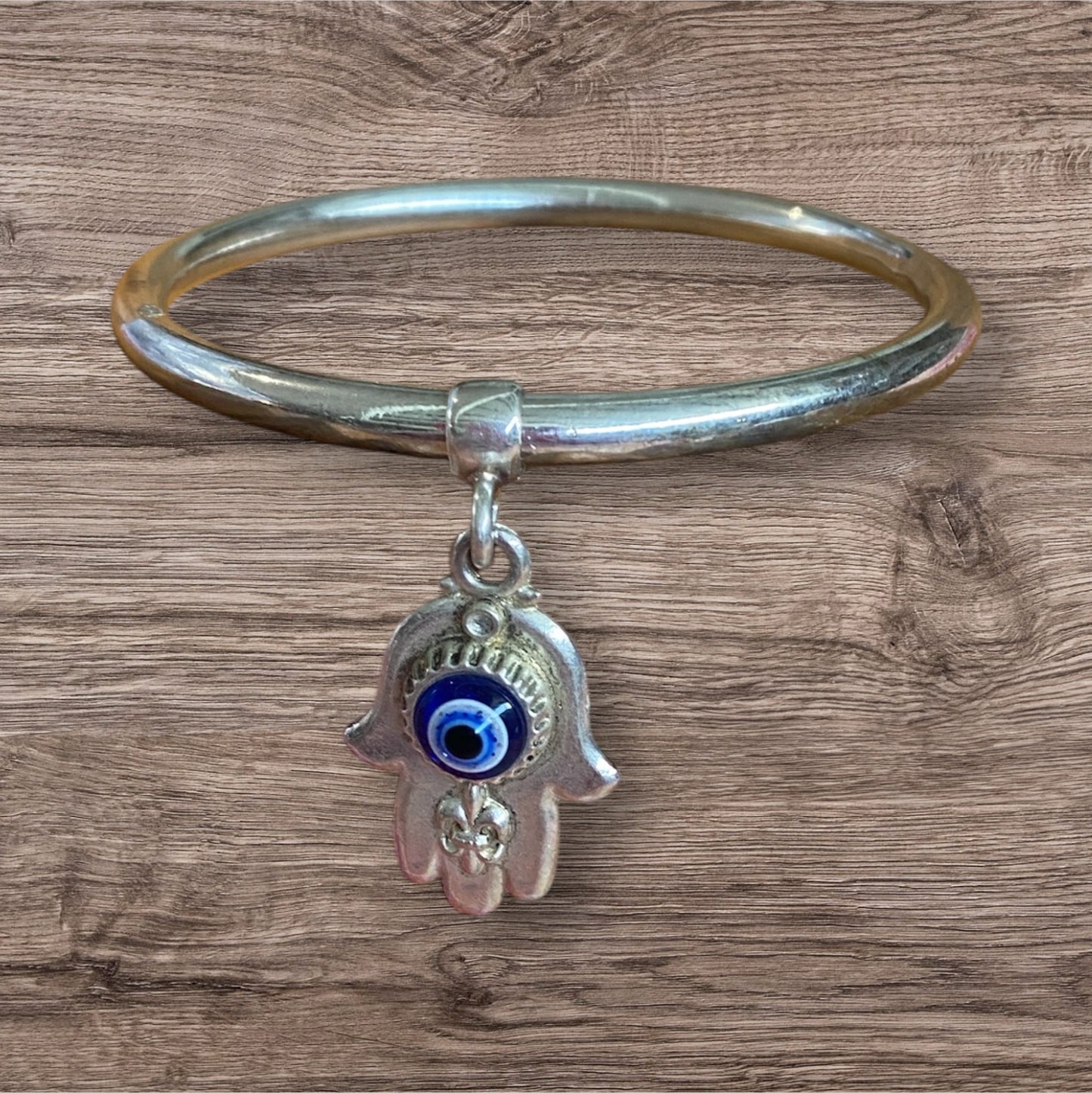 Sterling Silver Bangle Hand Of Fatima
