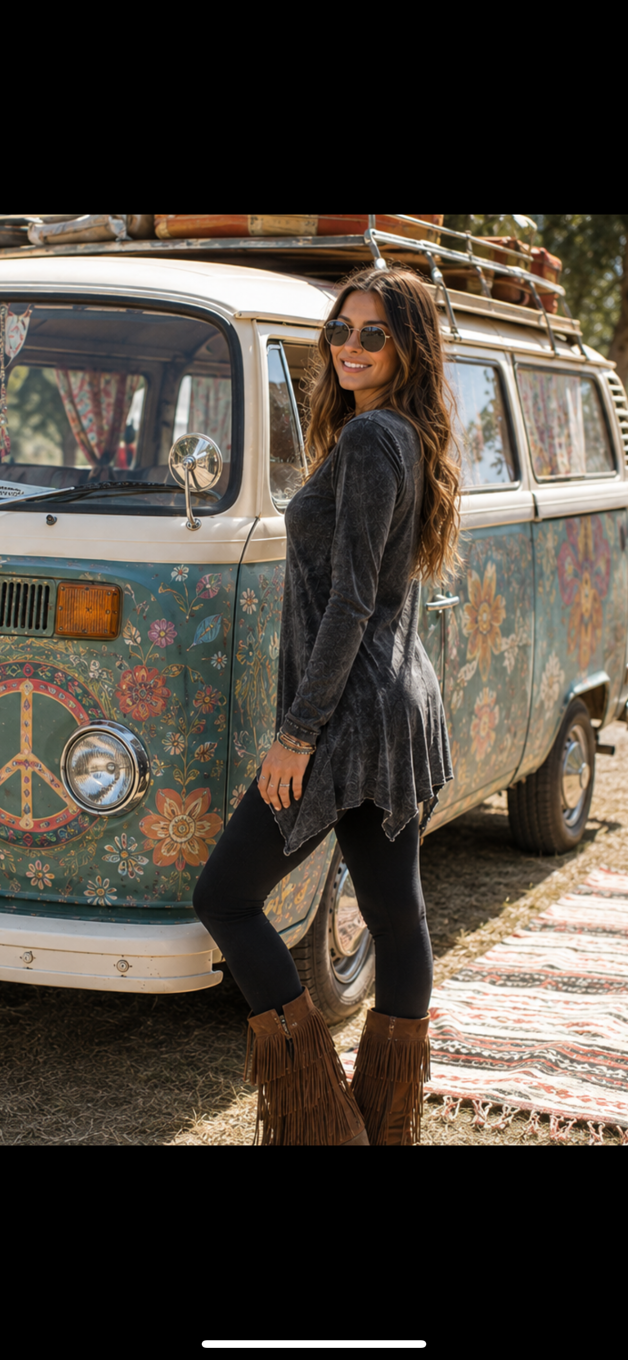Stonewash Black Long Sleeve Tunic