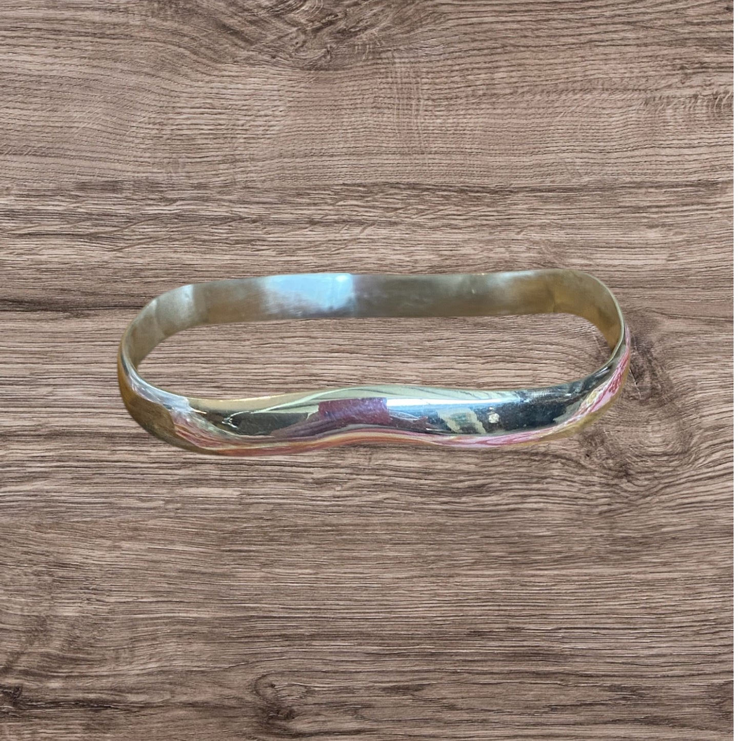 Plain Bangle Sterling Silver Waves Design
