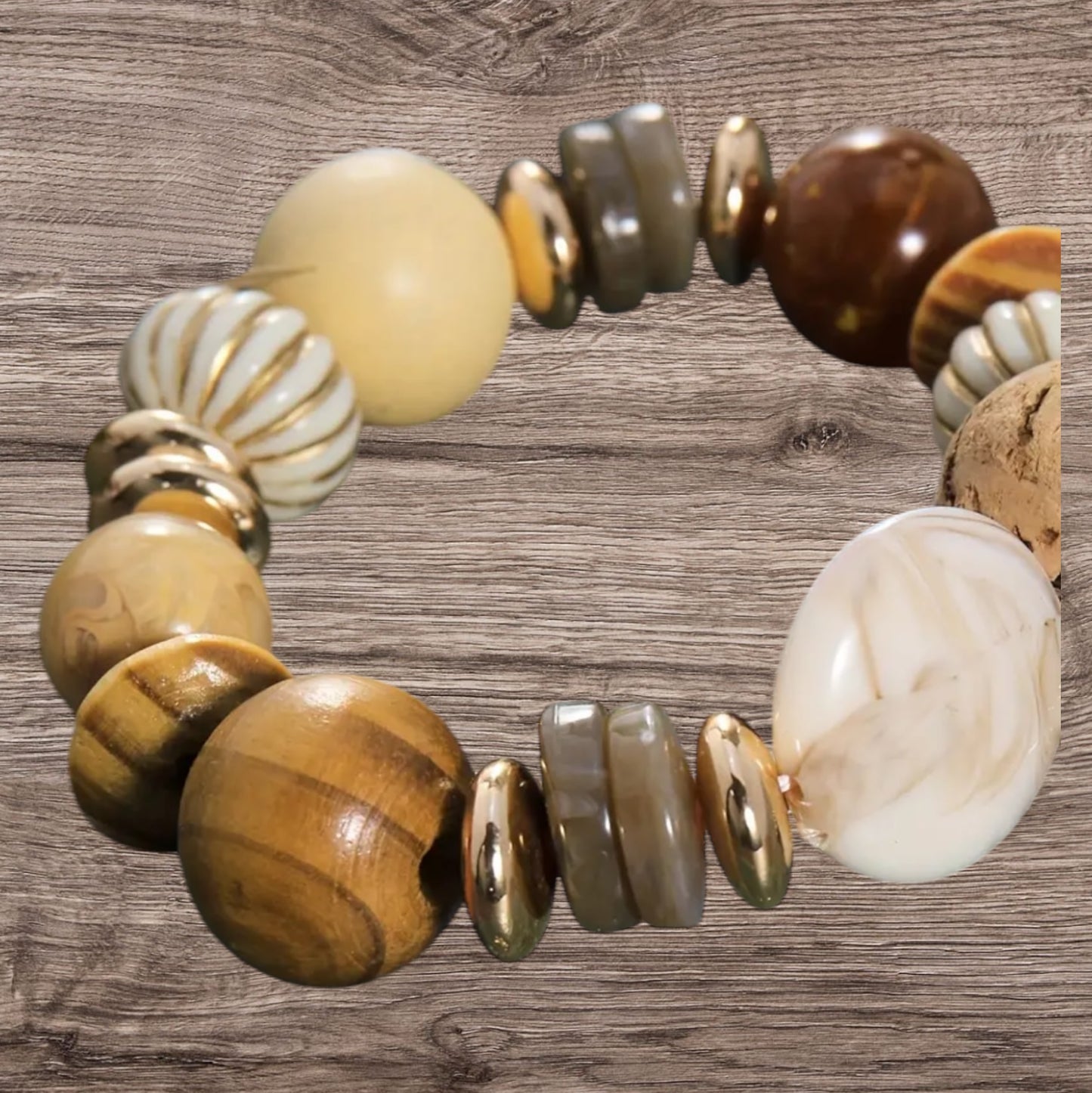 Natural Wood Beads Bracelet