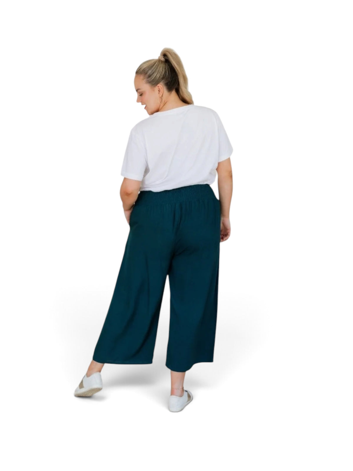 Illuka Rayon Pants Teal 3/4 Length
