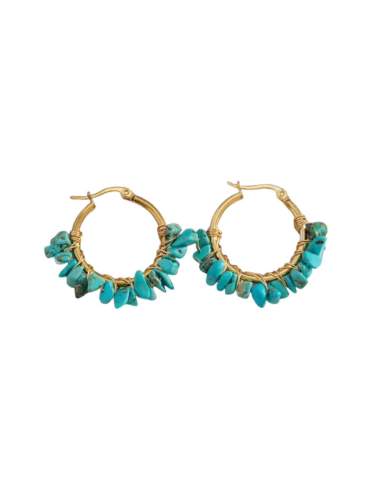 Turquoise Stone Earrings
18k Gold Plated