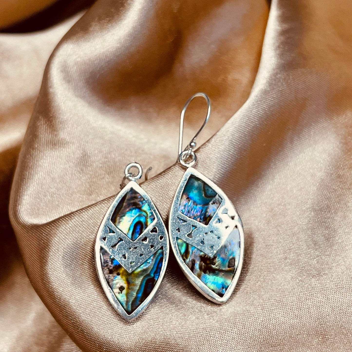 Abalone Shell Earrings Sterling Silver