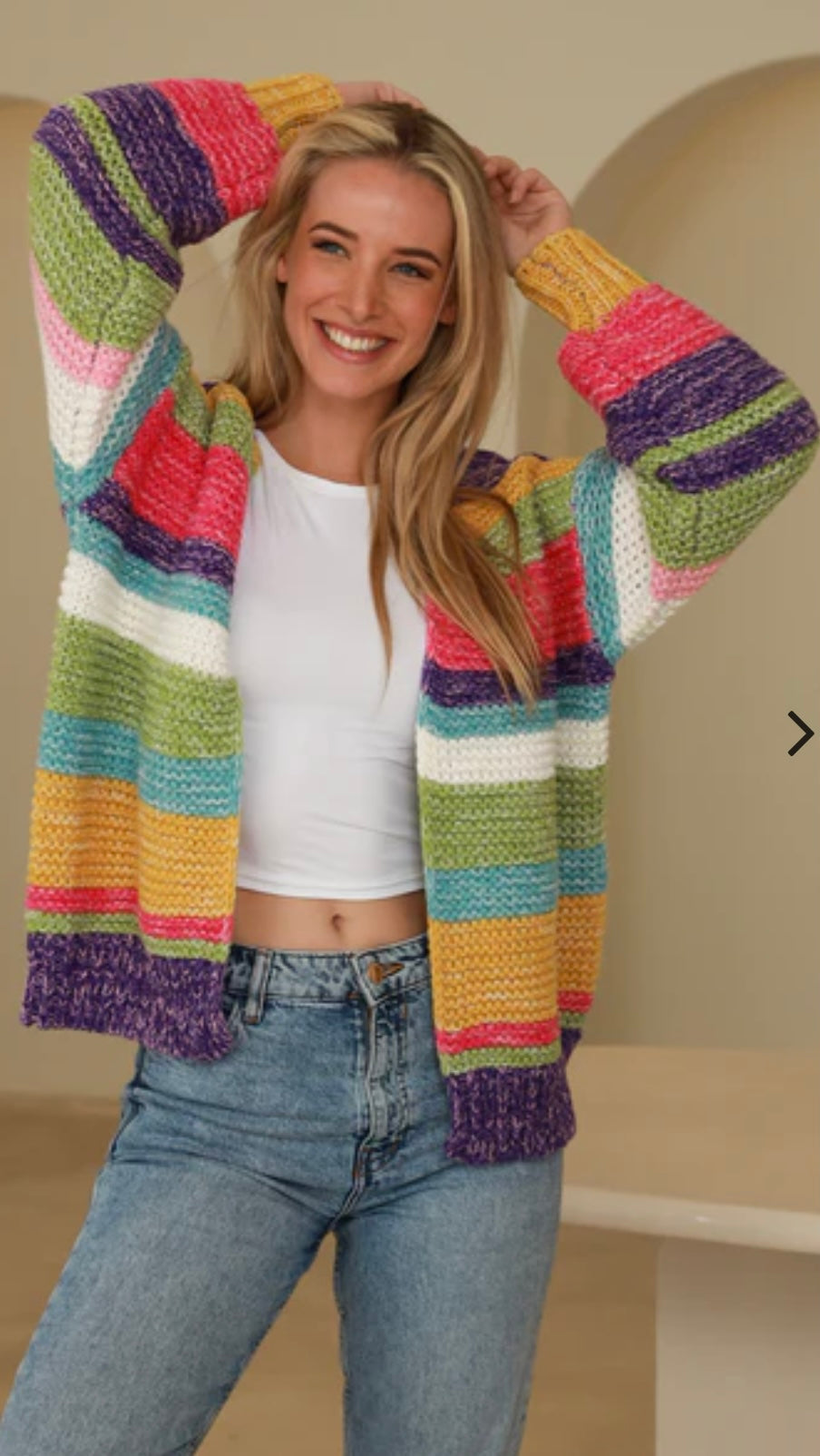 Knit Cardigan Retro Pop