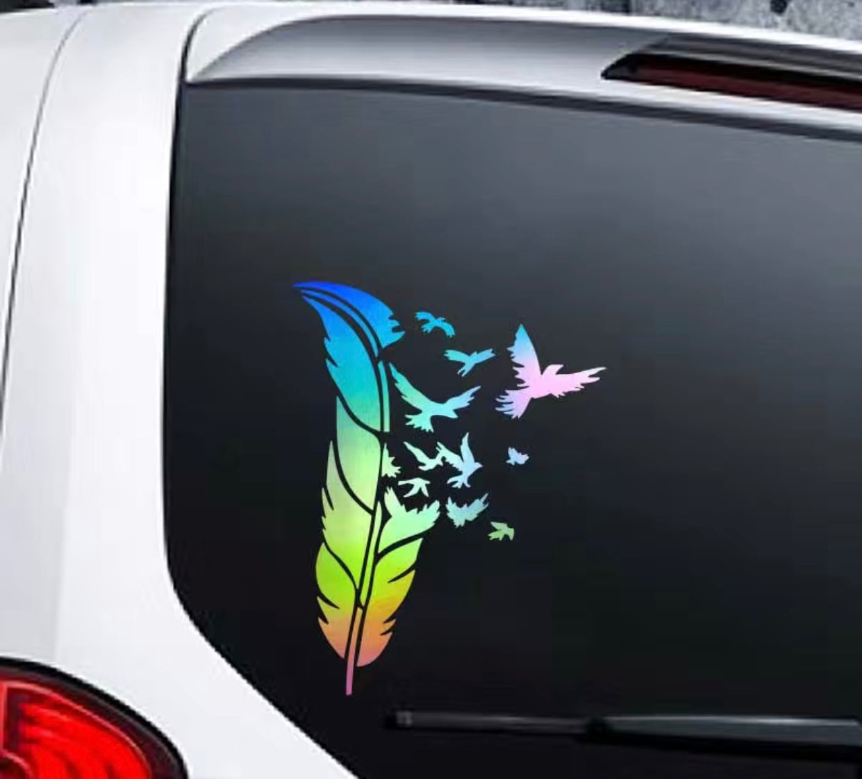 Feather & Eagles Vinyl X-Large Reflective Sticker Decal Car-Caravan-Horsefloat