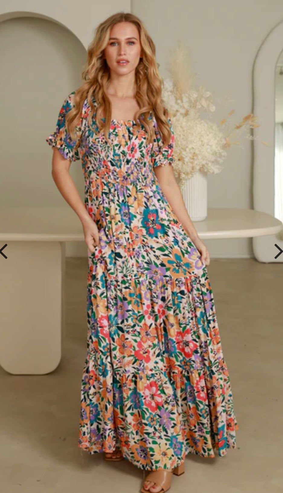 Aubury Print Flounce Maxi Dress with pockets