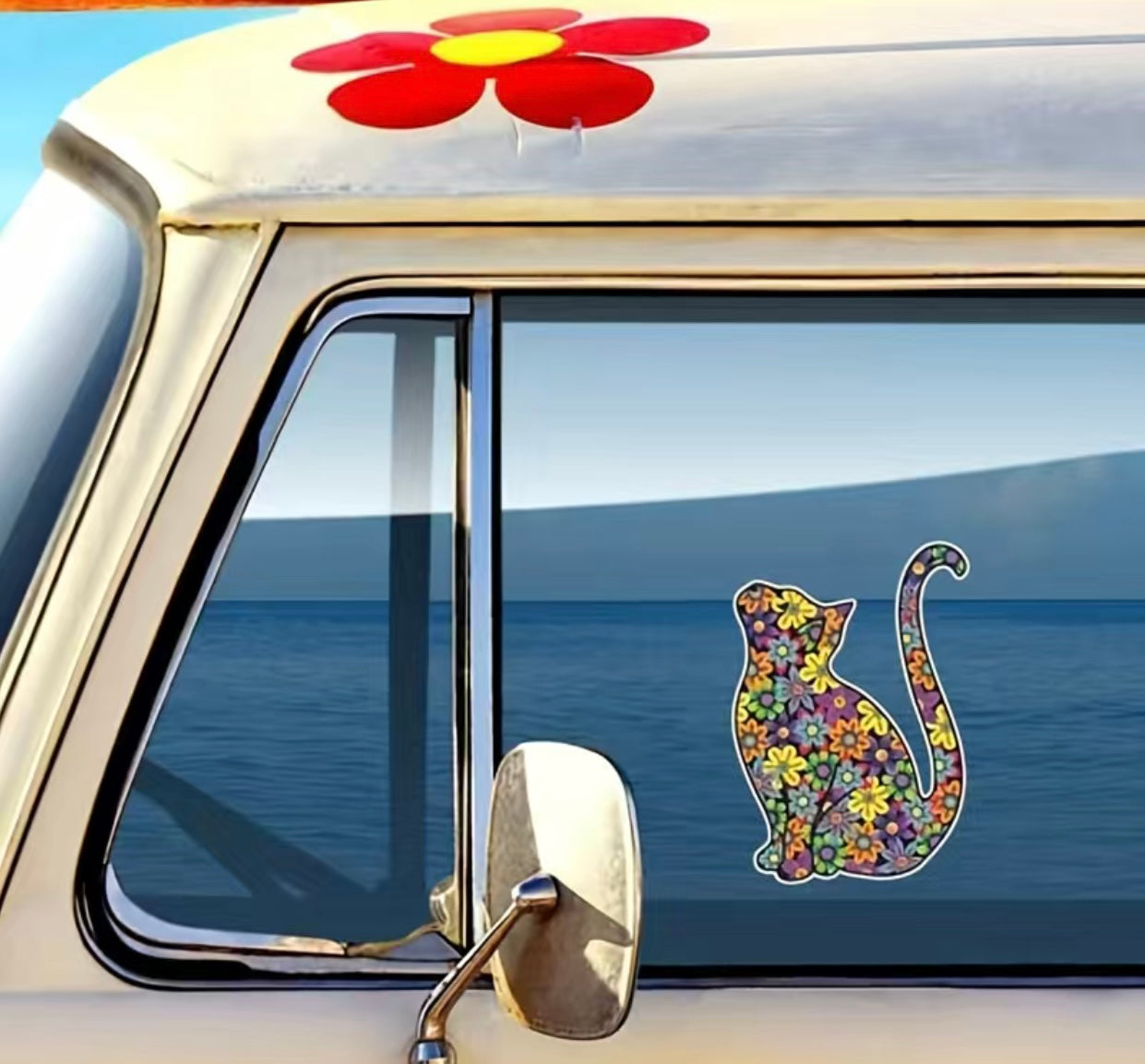 Boho Cat Vinyl Sticker Decal Car Rear Window-Laptop