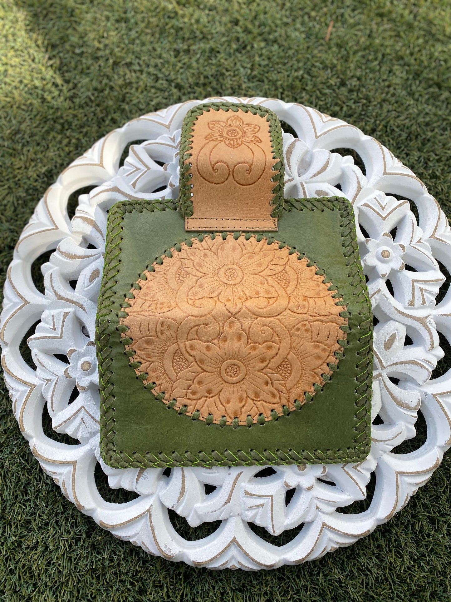 Flower Leather Wallet Vintage Forest