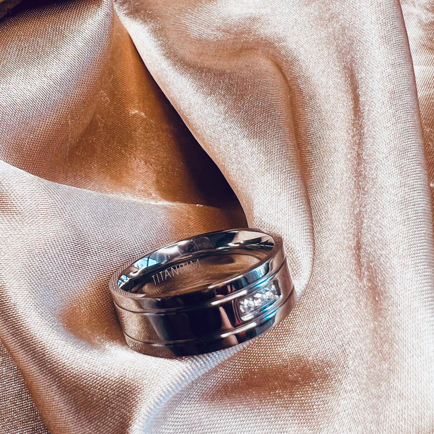 Titanium Ring Cubic Zirconia
