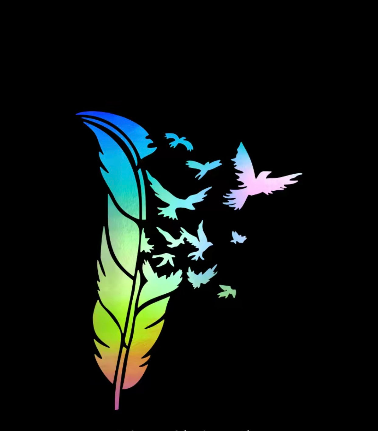 Feather & Eagles Vinyl X-Large Reflective Sticker Decal Car-Caravan-Horsefloat
