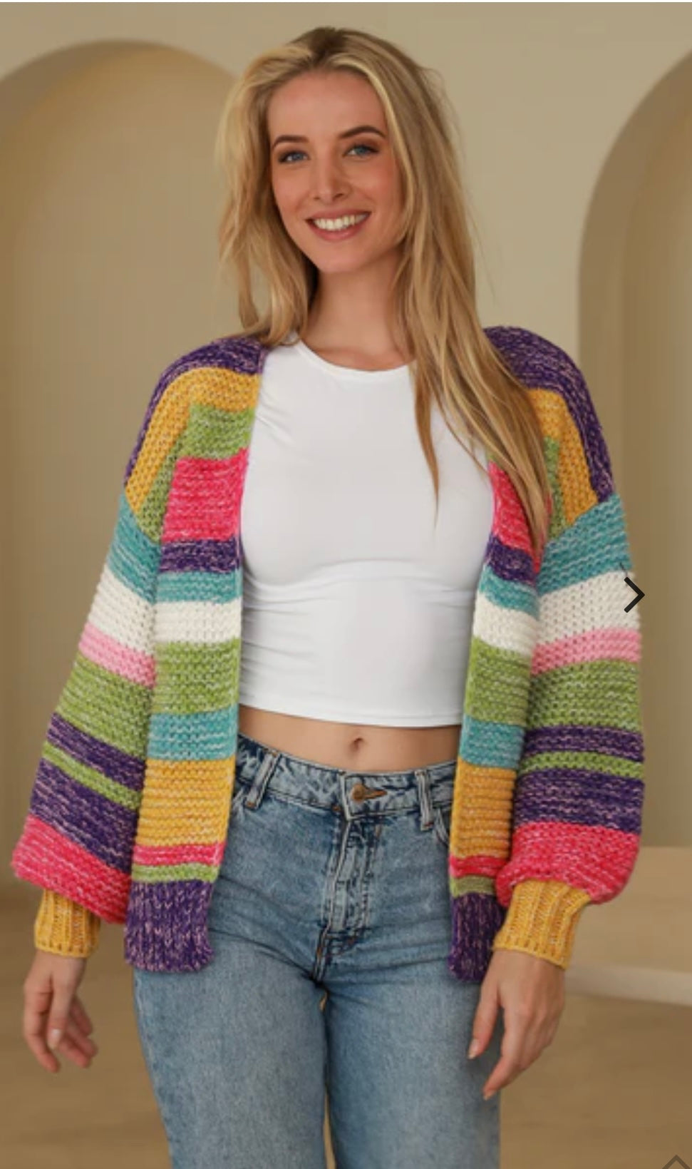 Knit Cardigan Retro Pop