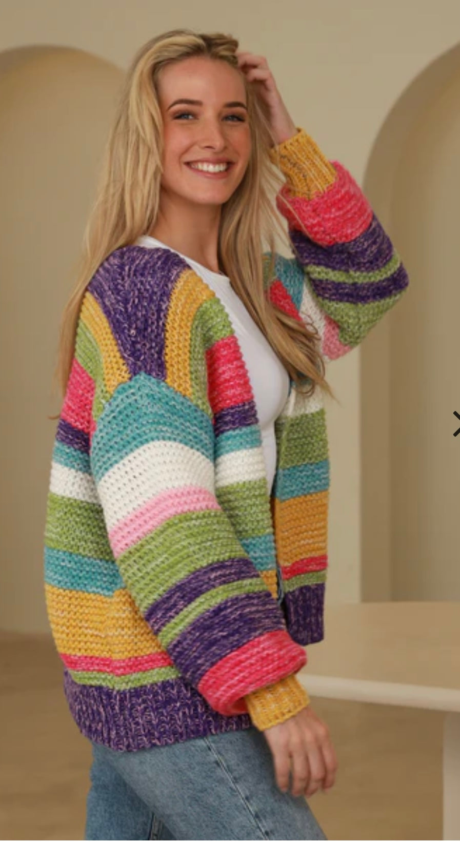 Knit Cardigan Retro Pop
