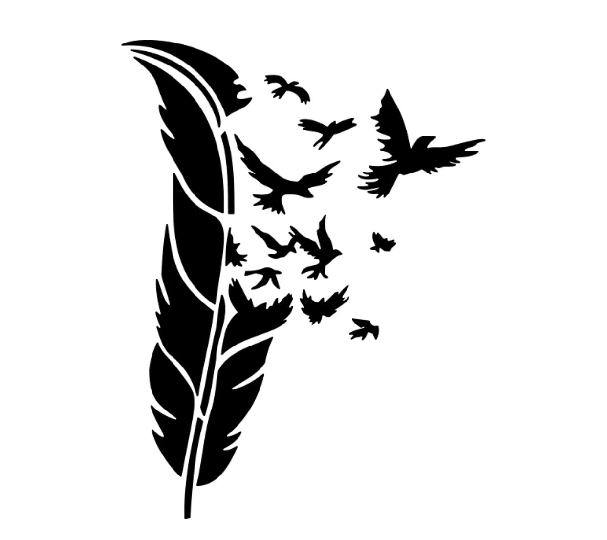 Feather & Eagles Vinyl X-Large Reflective Sticker Decal Car-Caravan-Horsefloat