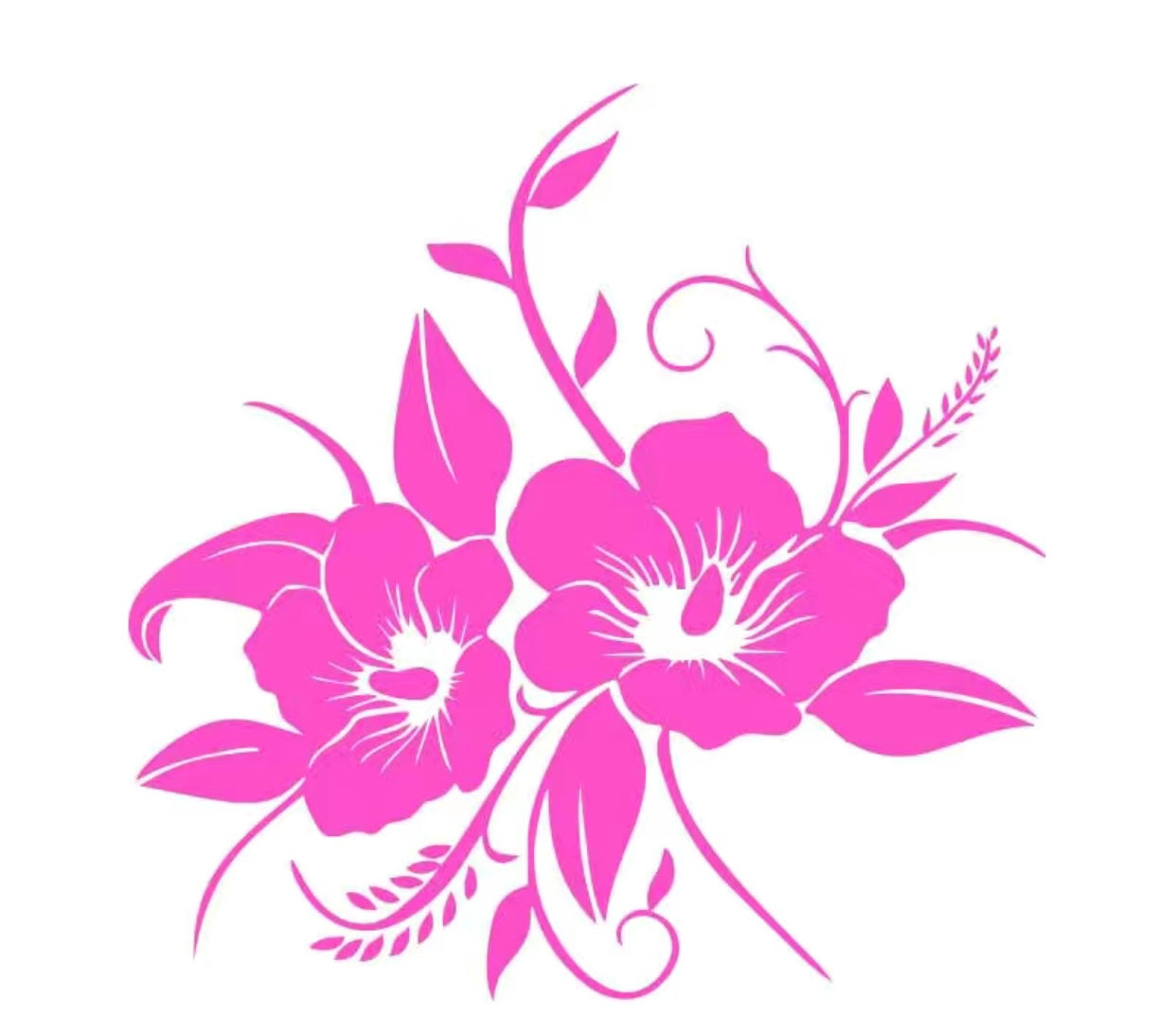 Hibiscus Flower Vinyl X-Large Reflective Sticker Decal Car-Caravan-Horsefloat