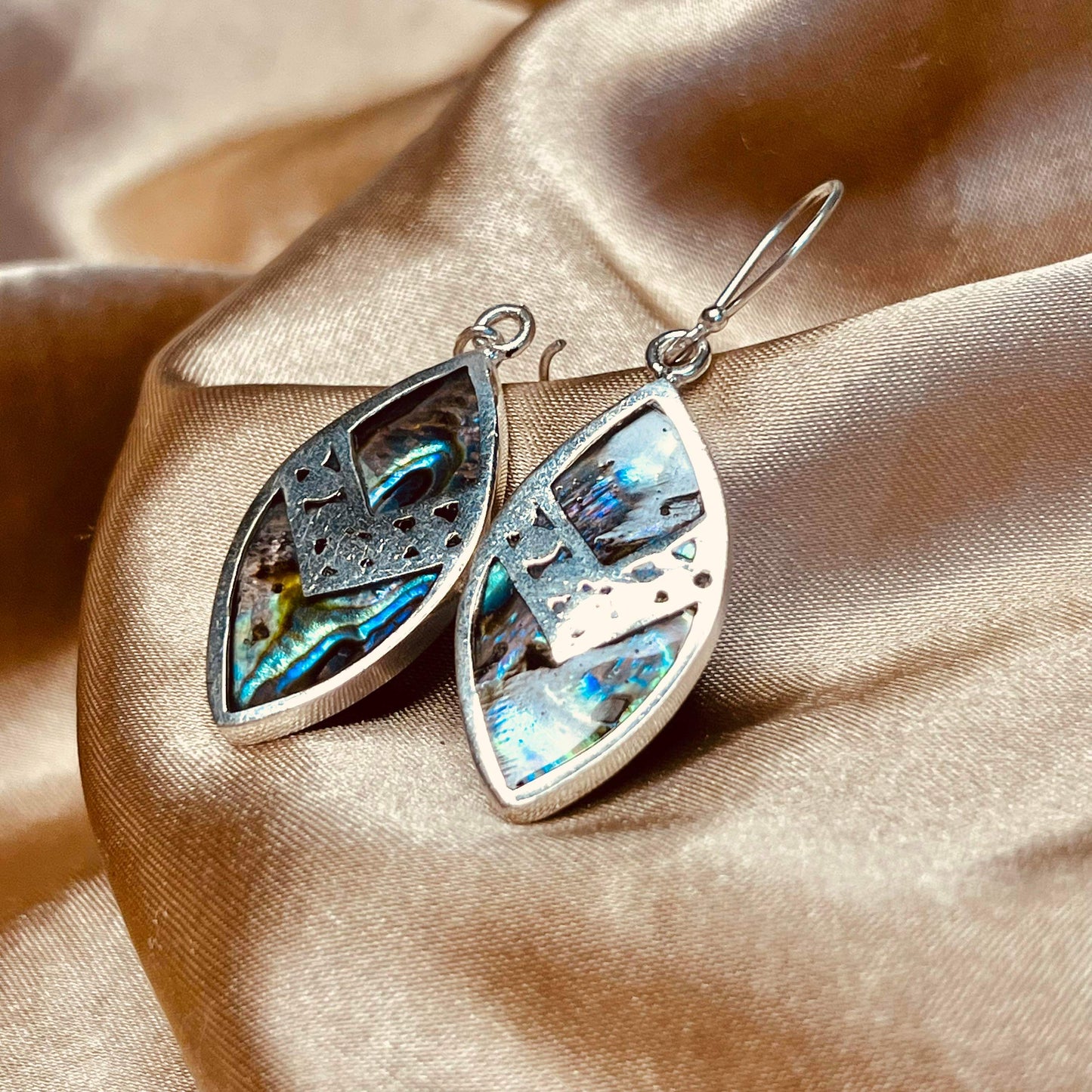 Abalone Shell Earrings Sterling Silver