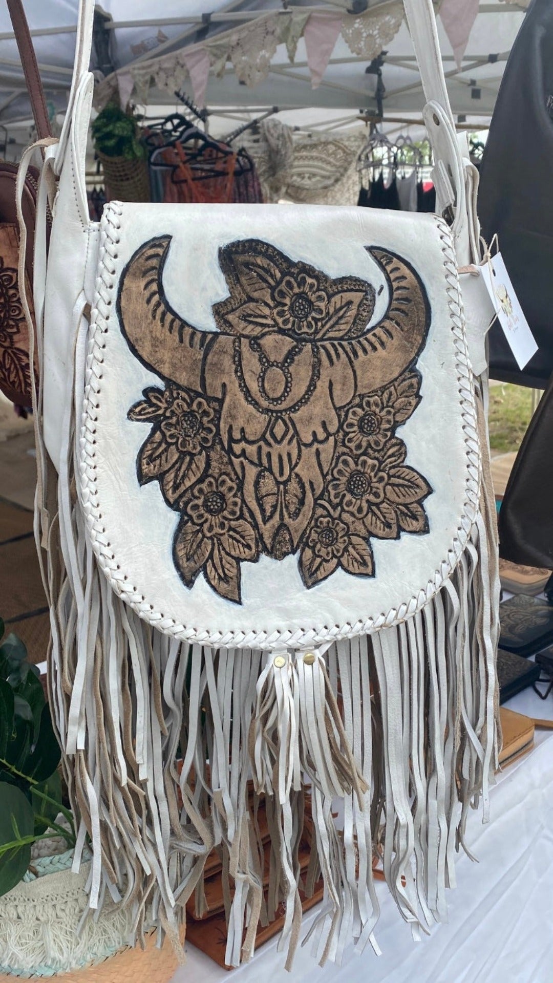 BuffaloFringe Leather Saddle Bag