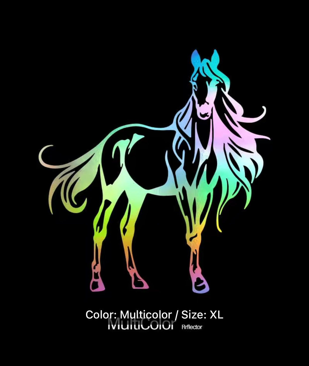 Horse Vinyl X-Large Reflective Sticker Decal Car-Caravan-Horsefloat